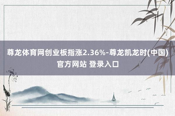尊龙体育网创业板指涨2.36%-尊龙凯龙时(中国)官方网站 登录入口