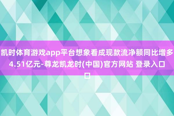 凯时体育游戏app平台想象看成现款流净额同比增多4.51亿元-尊龙凯龙时(中国)官方网站 登录入口