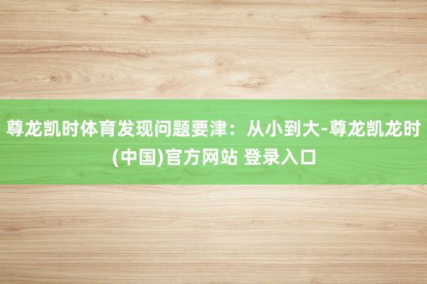 尊龙凯时体育发现问题要津:从小到大-尊龙凯龙时(中国)官方网站 登录入口