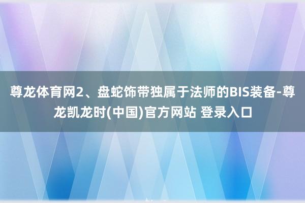 尊龙体育网2、盘蛇饰带独属于法师的BIS装备-尊龙凯龙时(中国)官方网站 登录入口