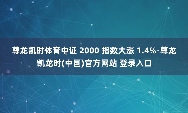 尊龙凯时体育中证 2000 指数大涨 1.4%-尊龙凯龙时(中国)官方网站 登录入口