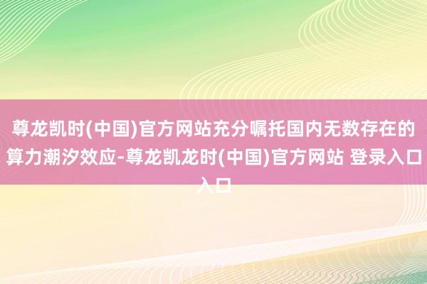尊龙凯时(中国)官方网站充分嘱托国内无数存在的算力潮汐效应-尊龙凯龙时(中国)官方网站 登录入口