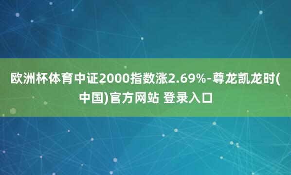 欧洲杯体育中证2000指数涨2.69%-尊龙凯龙时(中国)官方网站 登录入口
