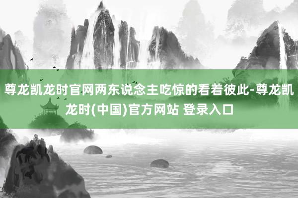 尊龙凯龙时官网两东说念主吃惊的看着彼此-尊龙凯龙时(中国)官方网站 登录入口
