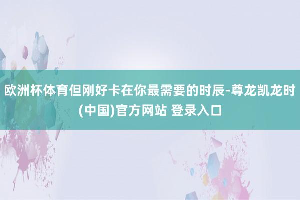 欧洲杯体育但刚好卡在你最需要的时辰-尊龙凯龙时(中国)官方网站 登录入口