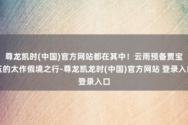 尊龙凯时(中国)官方网站都在其中！云雨预备贾宝玉的太作假境之行-尊龙凯龙时(中国)官方网站 登录入口