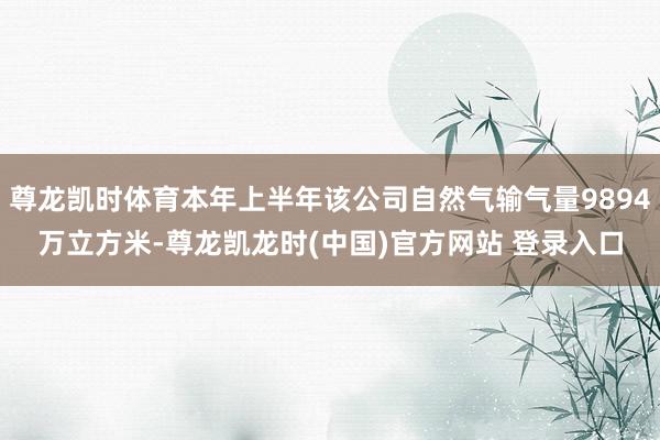 尊龙凯时体育本年上半年该公司自然气输气量9894万立方米-尊龙凯龙时(中国)官方网站 登录入口